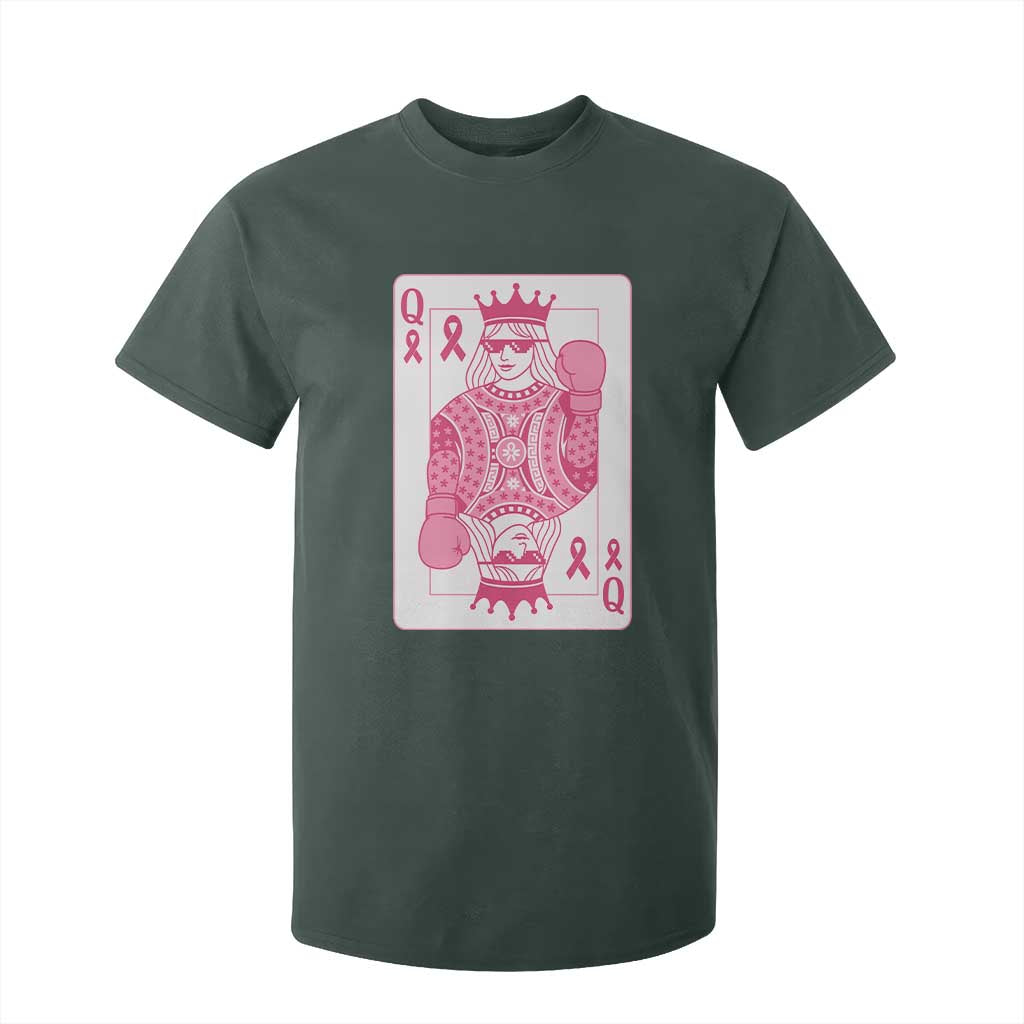 Breast Cancer Support T Shirt For Kid Queen Of Pink Ribbon Blackjack Cards Poker