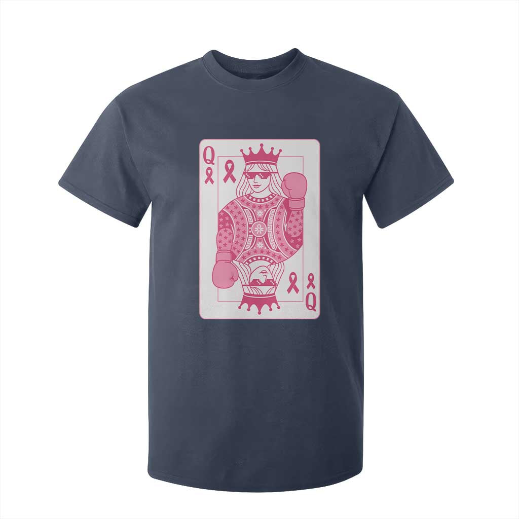 Breast Cancer Support T Shirt For Kid Queen Of Pink Ribbon Blackjack Cards Poker