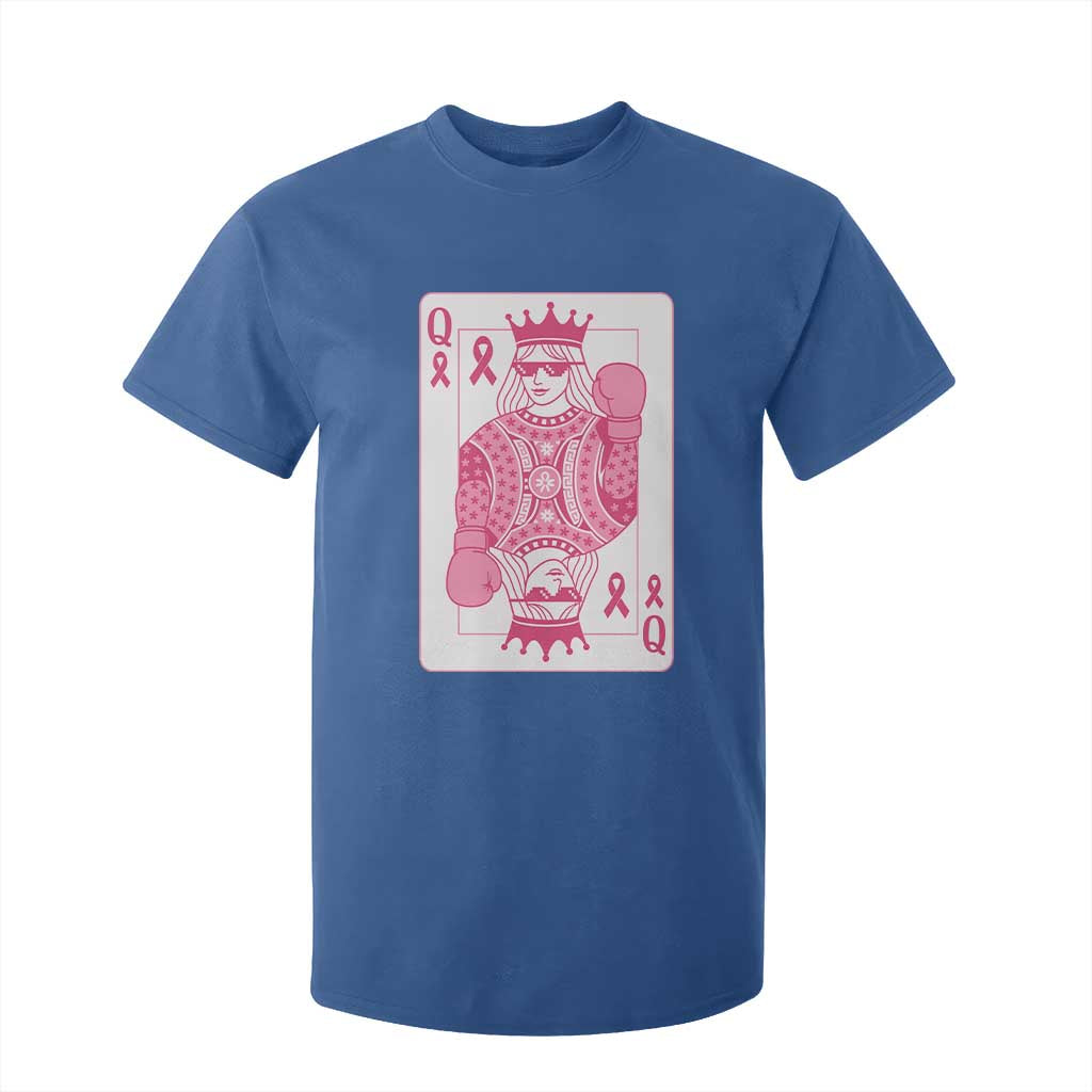Breast Cancer Support T Shirt For Kid Queen Of Pink Ribbon Blackjack Cards Poker