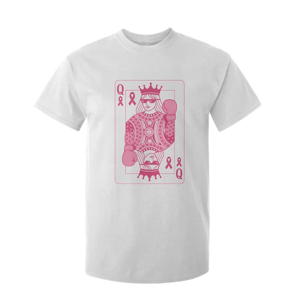 Breast Cancer Support T Shirt For Kid Queen Of Pink Ribbon Blackjack Cards Poker
