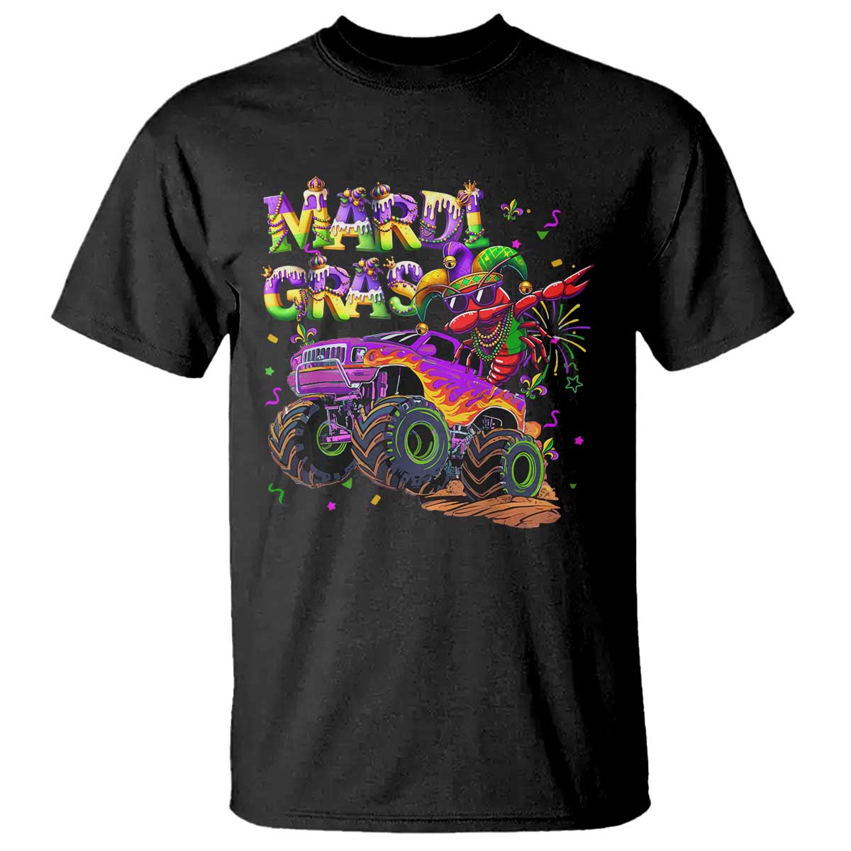mardi-gras-t-shirt-dabbing-crawfish-monster-truck