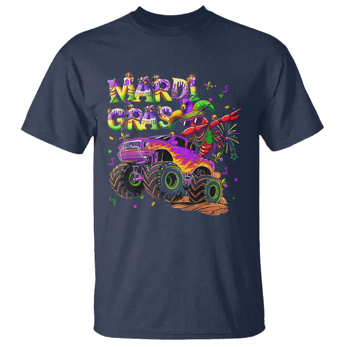 mardi-gras-t-shirt-dabbing-crawfish-monster-truck