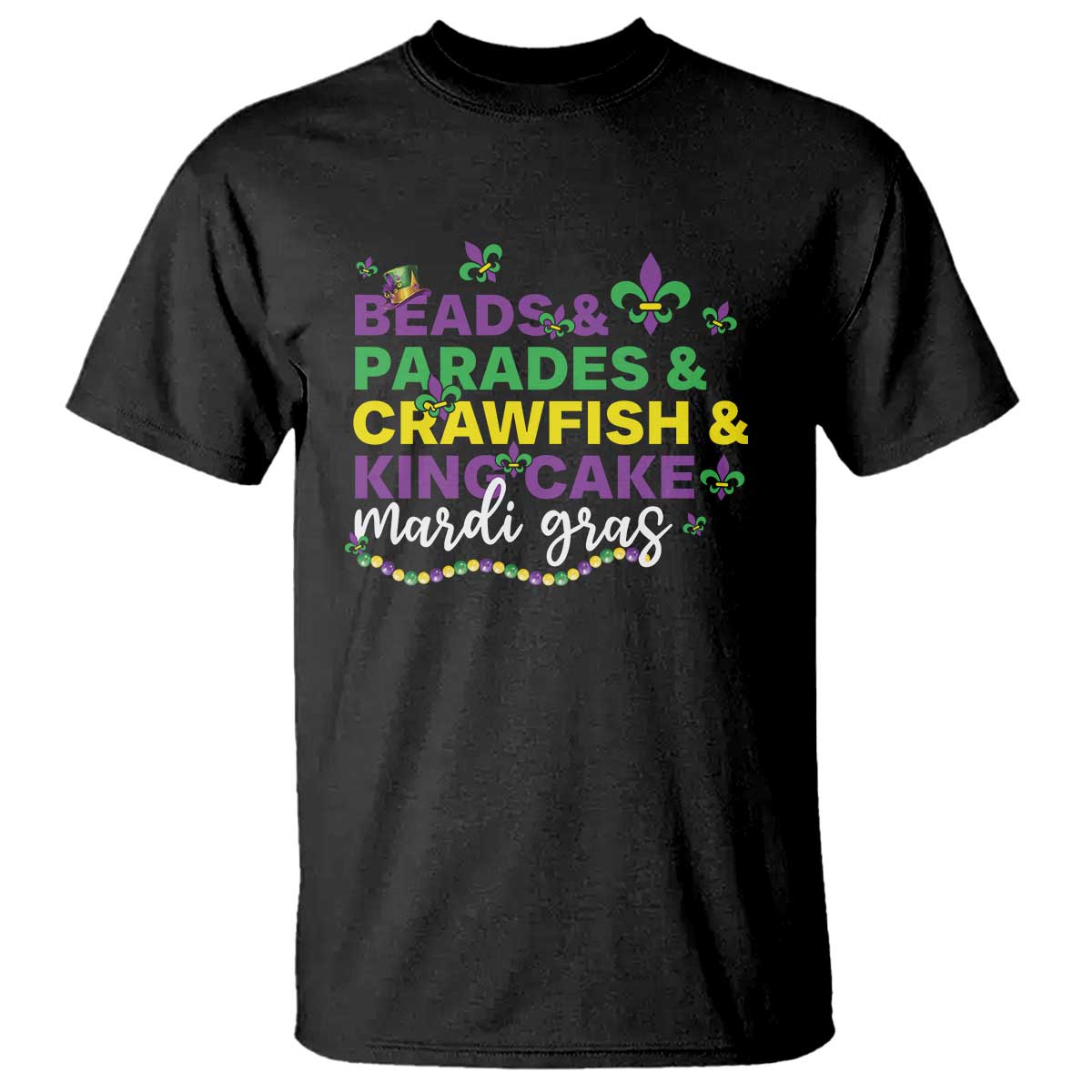 beads-parades-crawfish-king-cake-mardi-gras-t-shirt