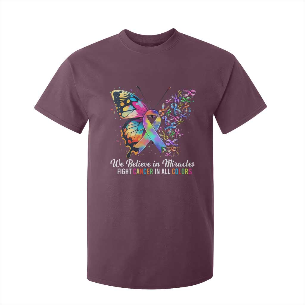 Fight Cancer In All Colors T Shirt For Kid We Believe In Miracles Cancer Support
