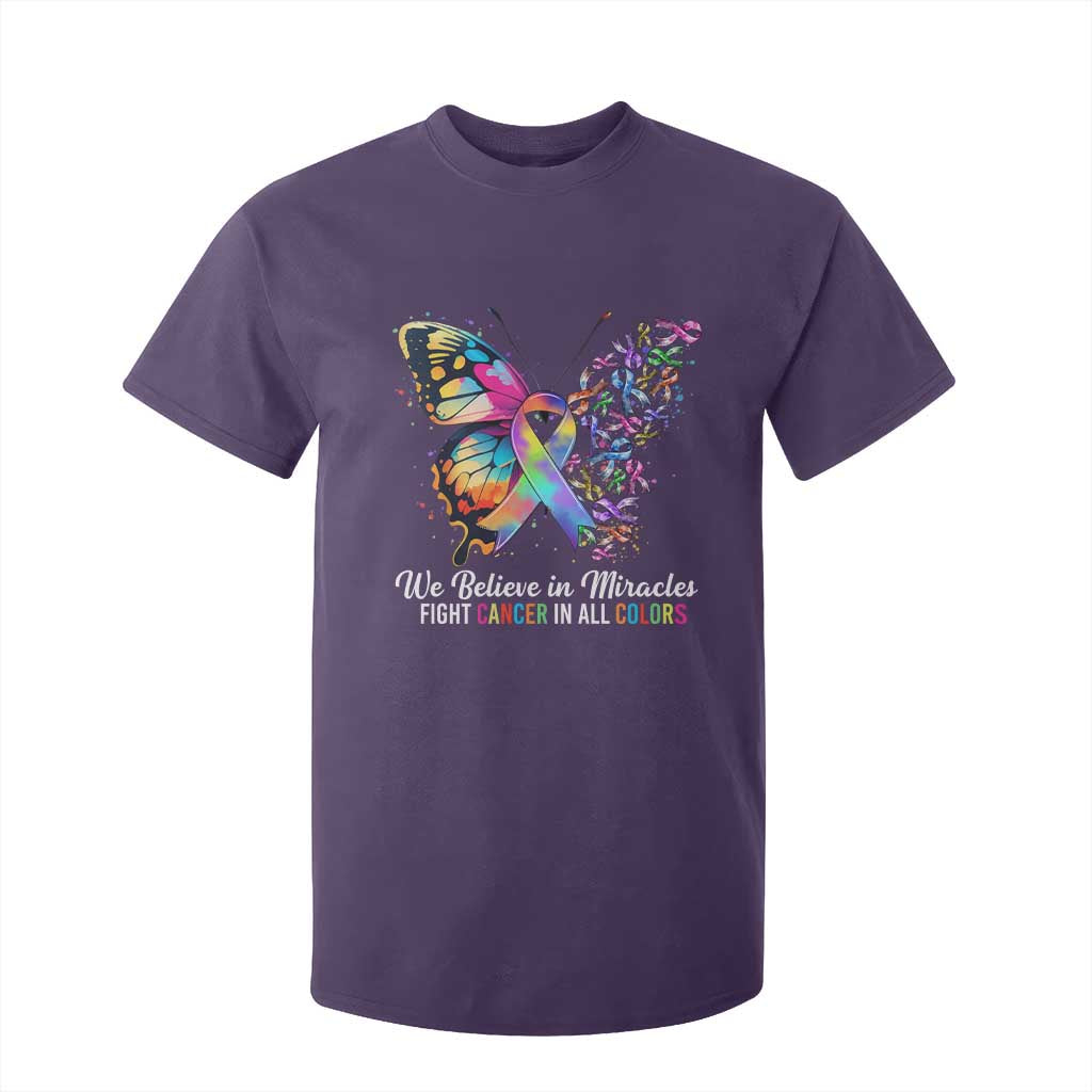 Fight Cancer In All Colors T Shirt For Kid We Believe In Miracles Cancer Support