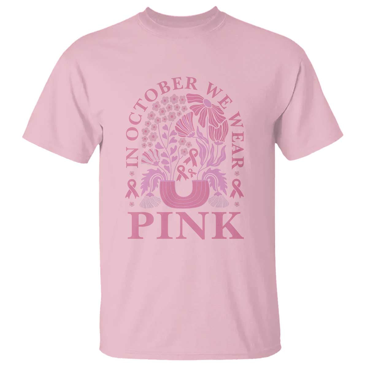 breast-cancer-awareness-month-t-shirt-boho-floral-vintage-floral-pink-ribbon