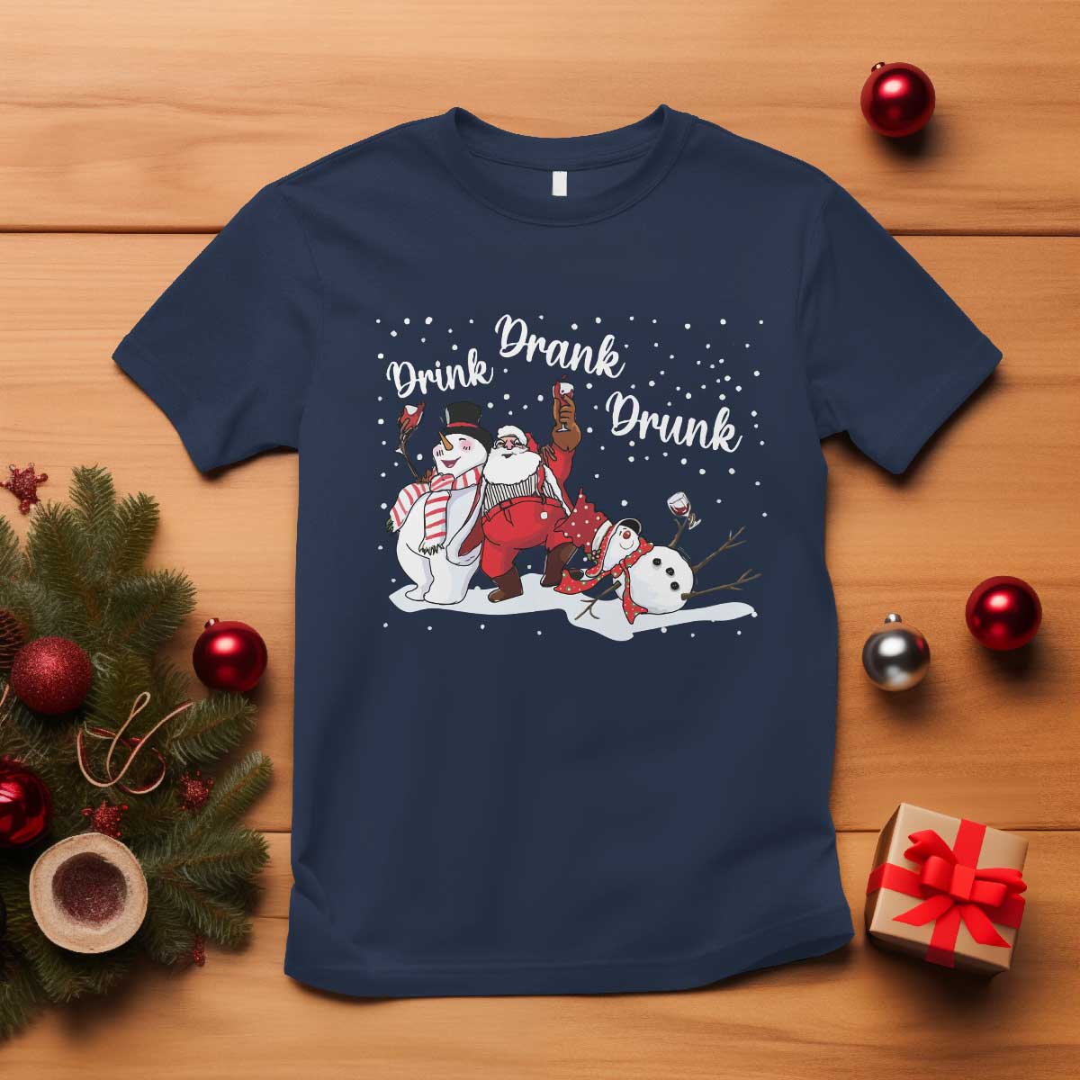 funny-christmas-drinking-t-shirt-xmas-party-drunk-santa-snowman-drinking-wine