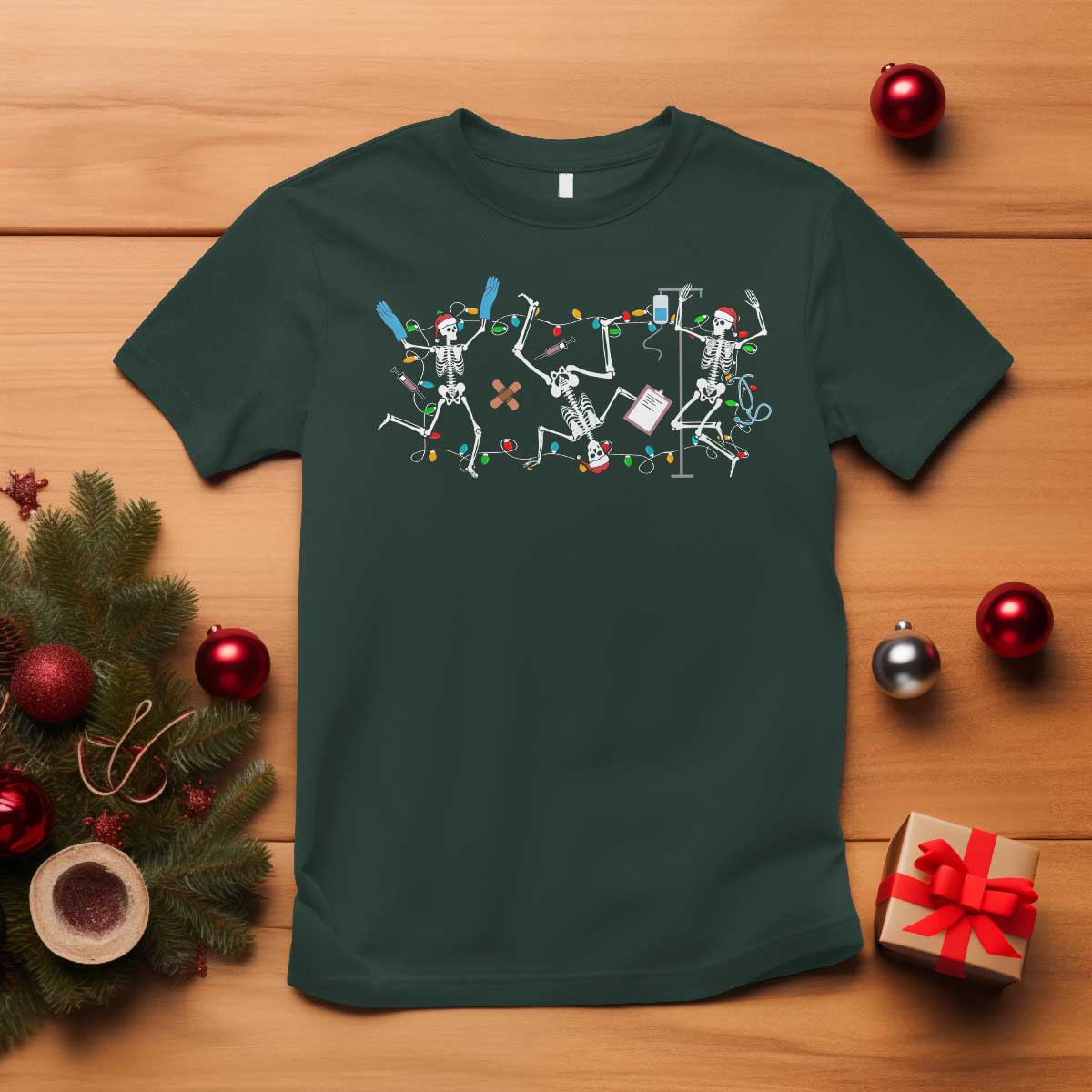 skeleton-nurse-christmas-t-shirt-funny-hip-hop-dancing-registered-nurse-xmas-lights