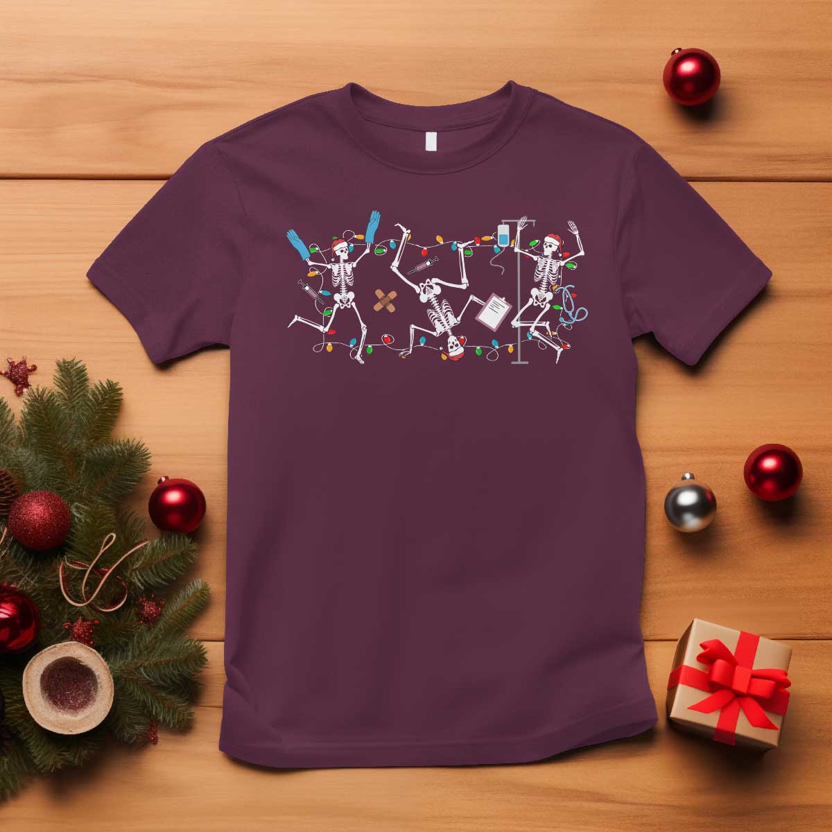 skeleton-nurse-christmas-t-shirt-funny-hip-hop-dancing-registered-nurse-xmas-lights