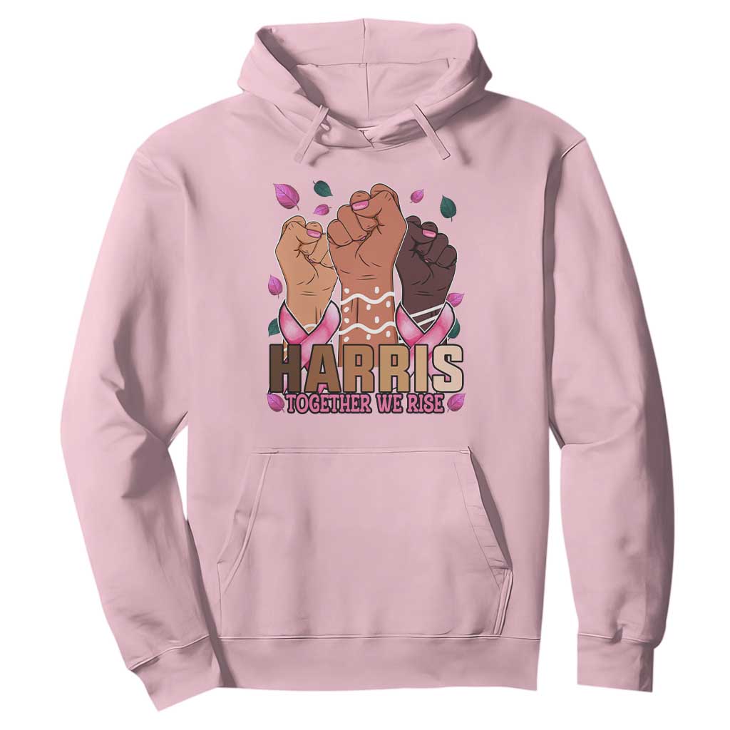 Breast Cancer Support Month Kamala Harris Hoodie In October We Wear Pink 2024 Together We Rise