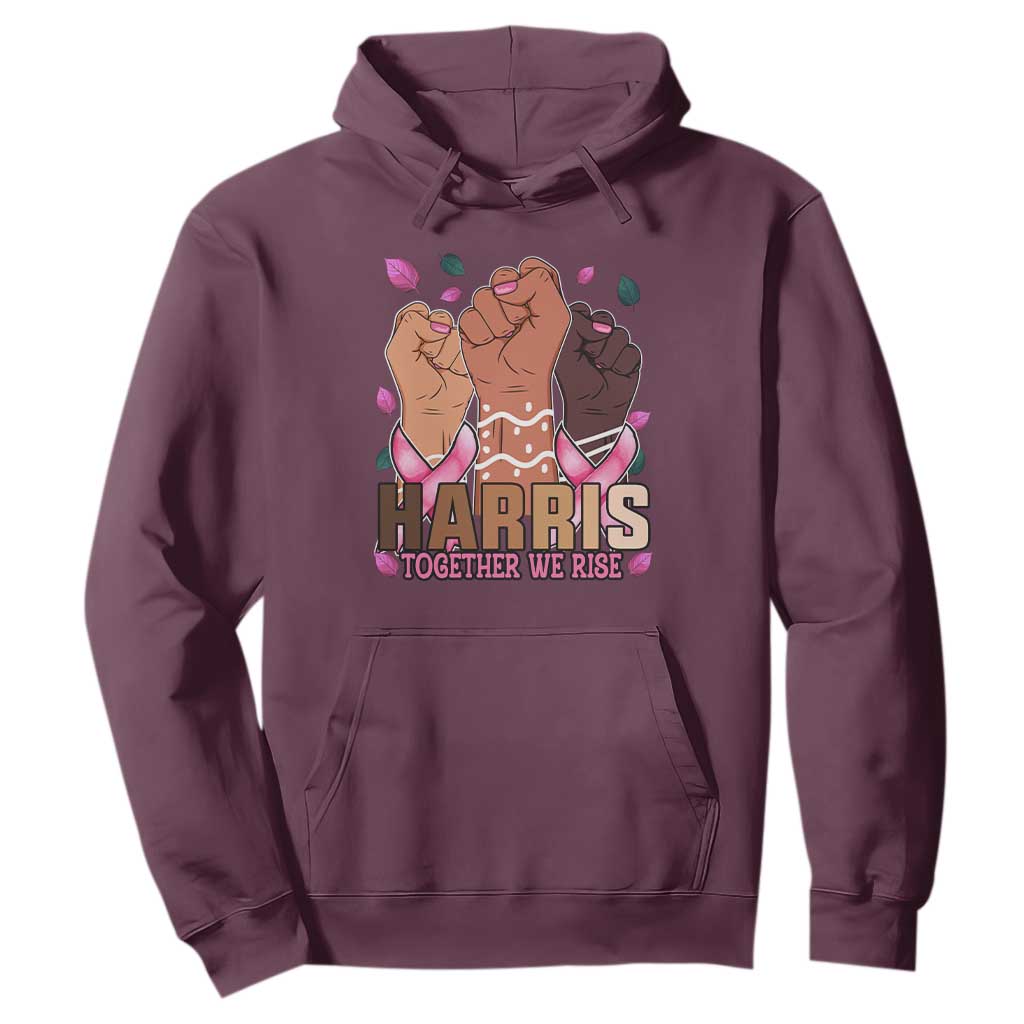 Breast Cancer Support Month Kamala Harris Hoodie In October We Wear Pink 2024 Together We Rise