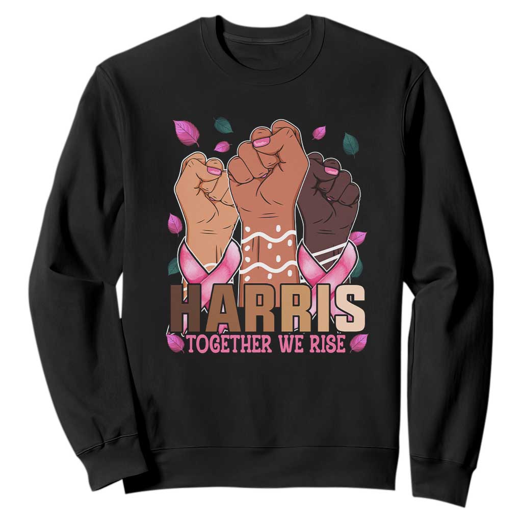 Breast Cancer Support Month Kamala Harris Sweatshirt In October We Wear Pink 2024 Together We Rise
