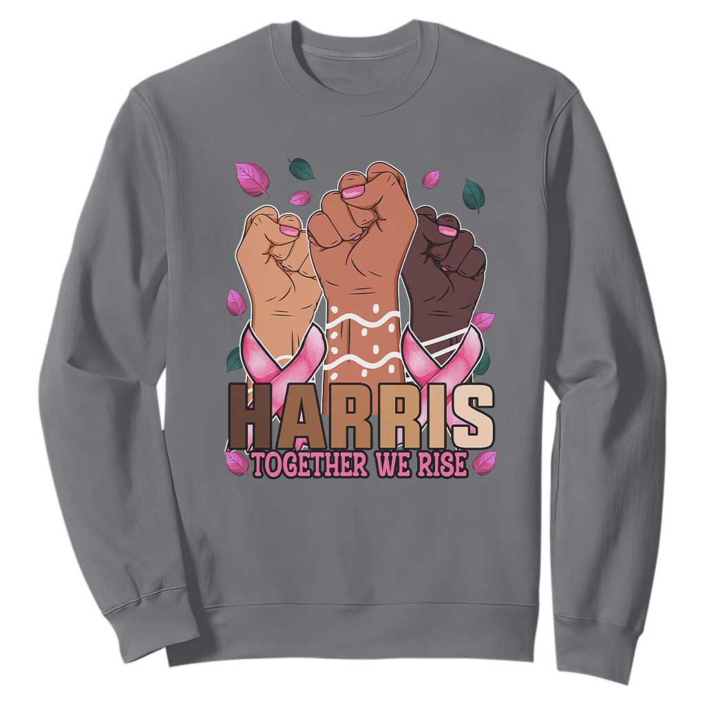 Breast Cancer Support Month Kamala Harris Sweatshirt In October We Wear Pink 2024 Together We Rise