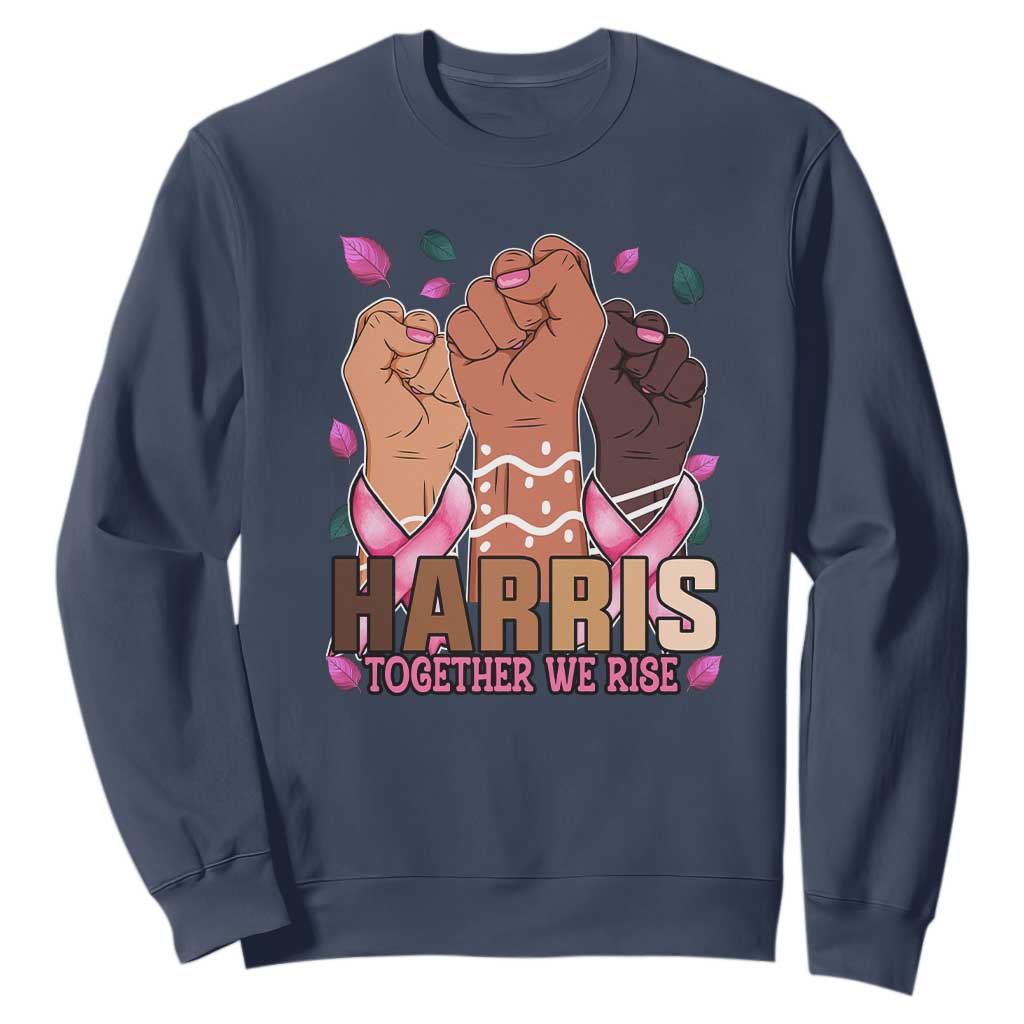 Breast Cancer Support Month Kamala Harris Sweatshirt In October We Wear Pink 2024 Together We Rise