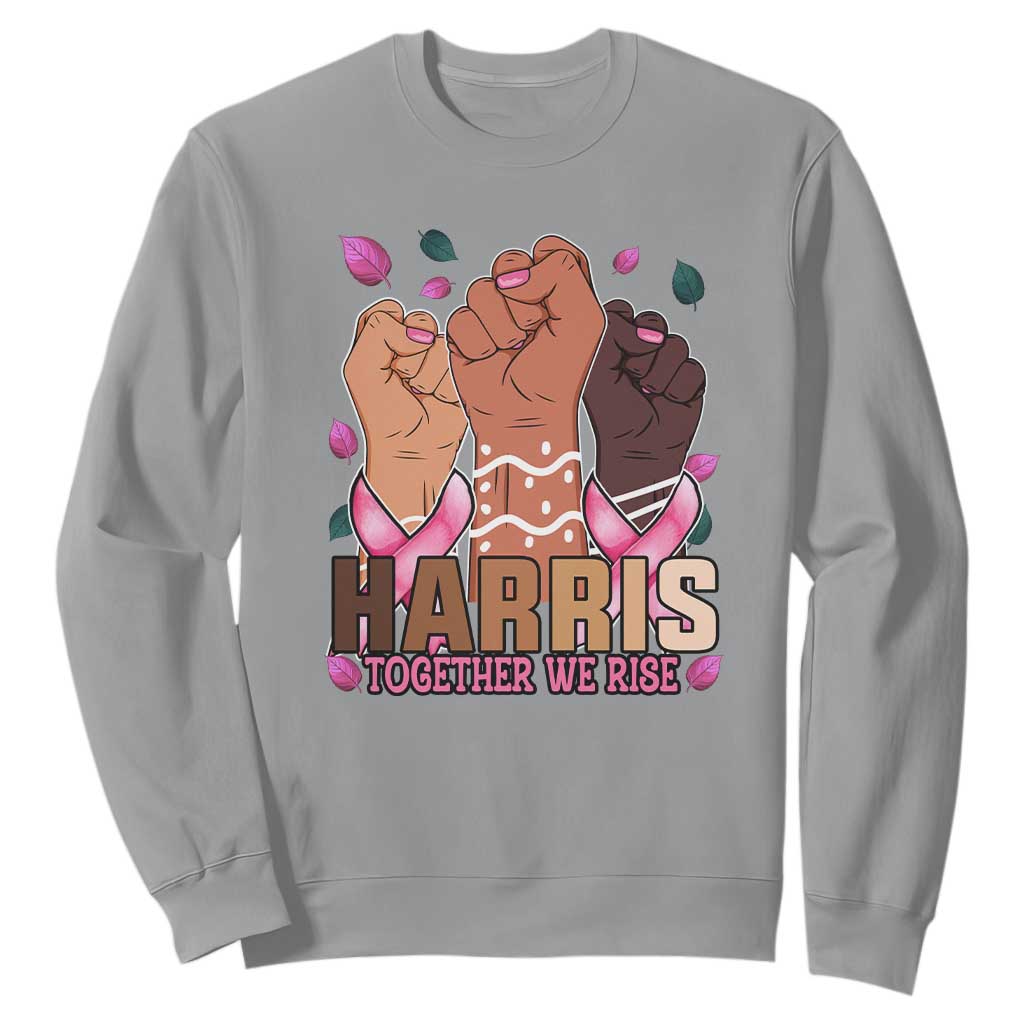 Breast Cancer Support Month Kamala Harris Sweatshirt In October We Wear Pink 2024 Together We Rise