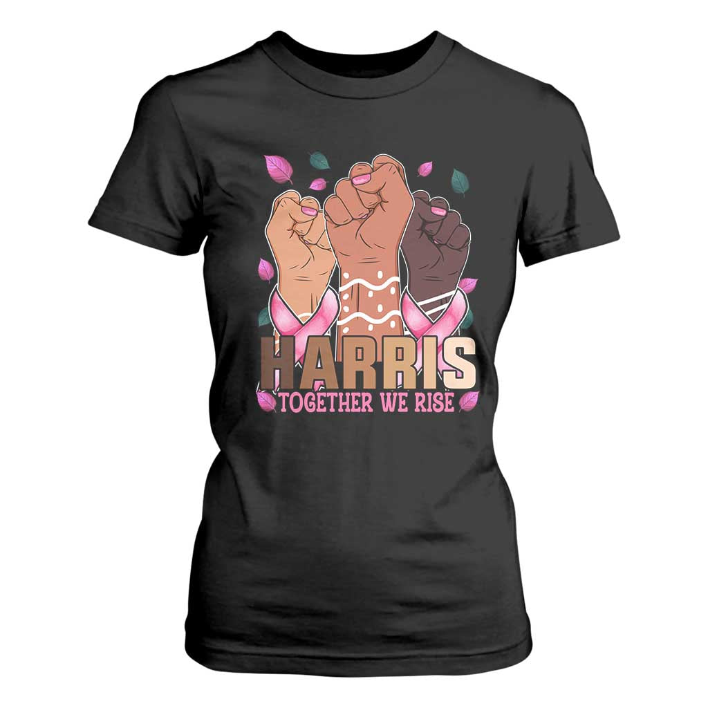 Breast Cancer Support Month Kamala Harris T Shirt For Women In October We Wear Pink 2024 Together We Rise