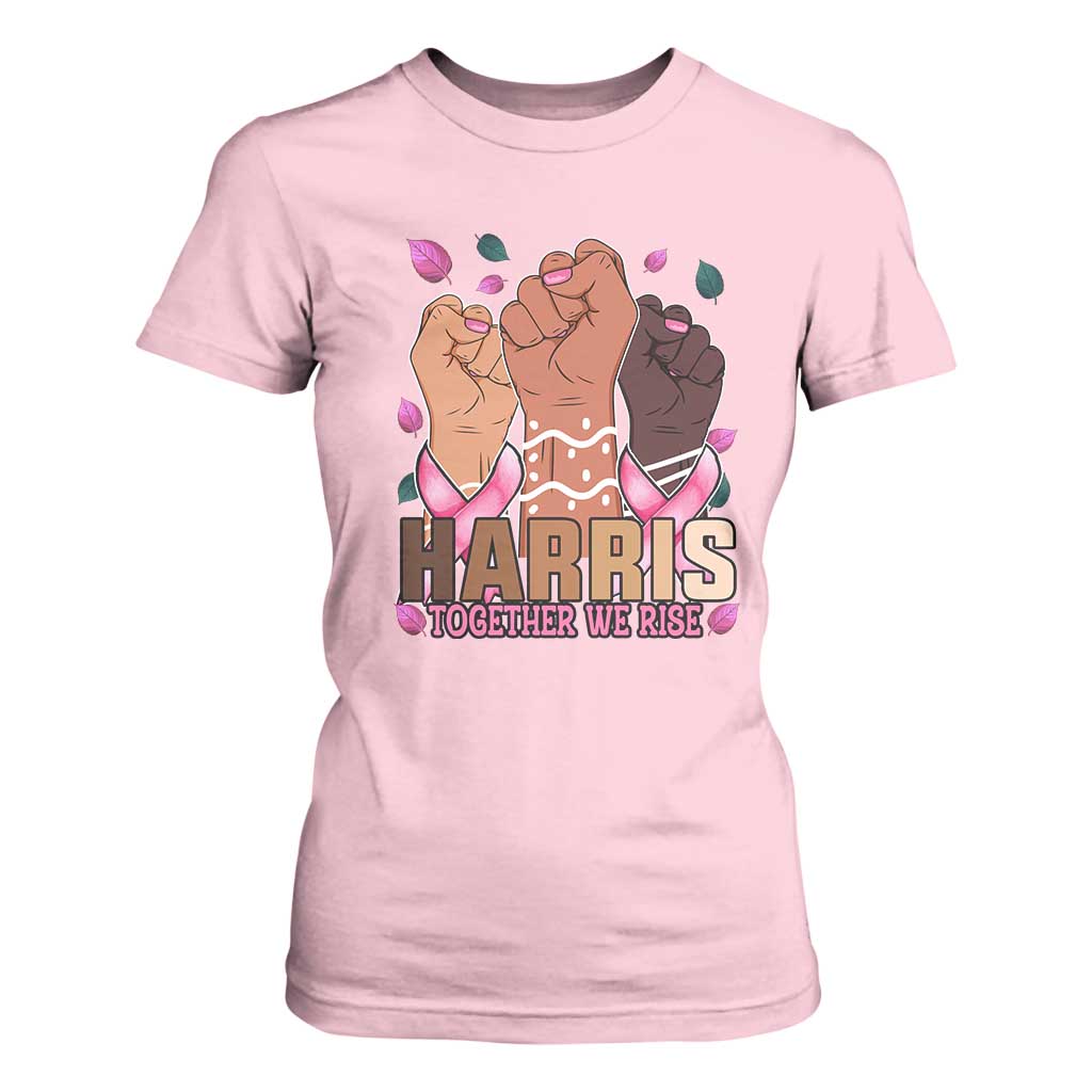 Breast Cancer Support Month Kamala Harris T Shirt For Women In October We Wear Pink 2024 Together We Rise