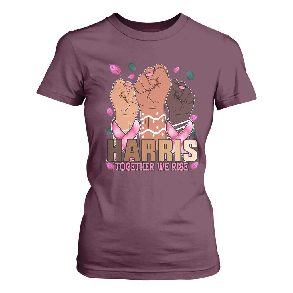 Breast Cancer Support Month Kamala Harris T Shirt For Women In October We Wear Pink 2024 Together We Rise