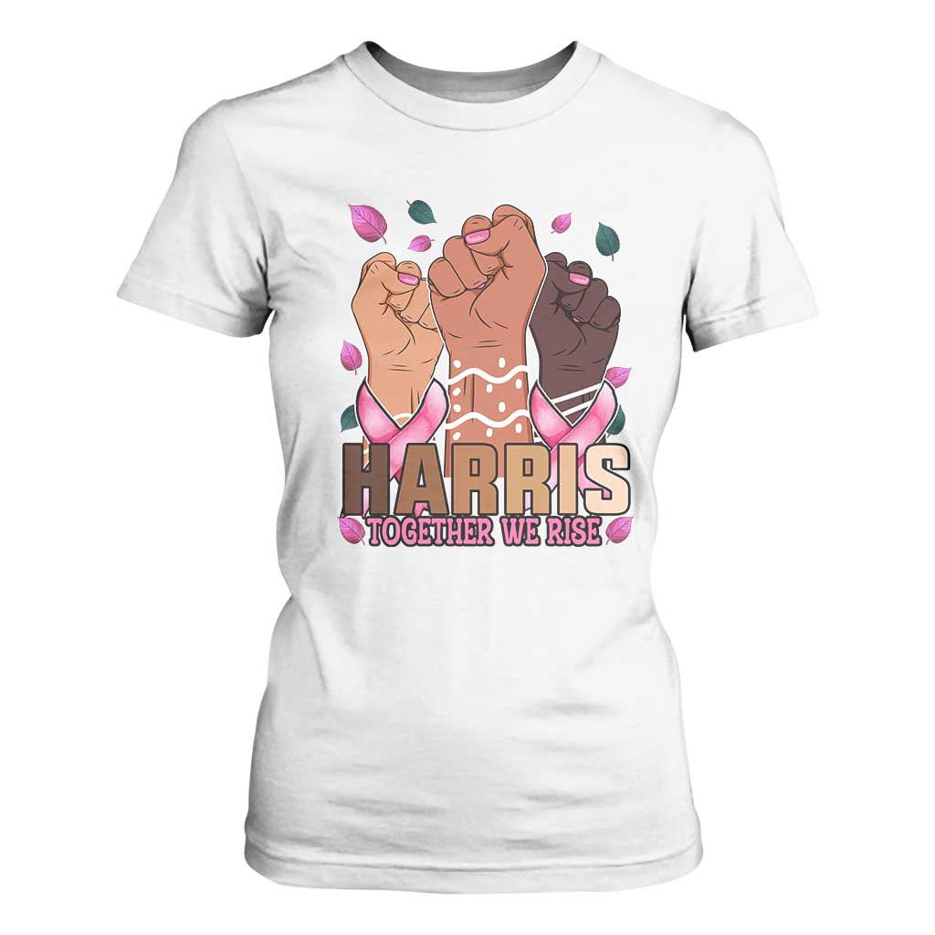 Breast Cancer Support Month Kamala Harris T Shirt For Women In October We Wear Pink 2024 Together We Rise