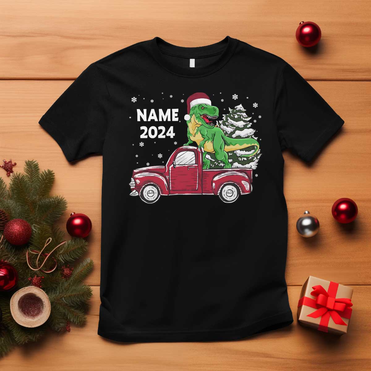 personalized-dinosaur-christmas-t-shirt-custom-name-merry-rexmas-xmas-pet-dino-trex-red-truck-family
