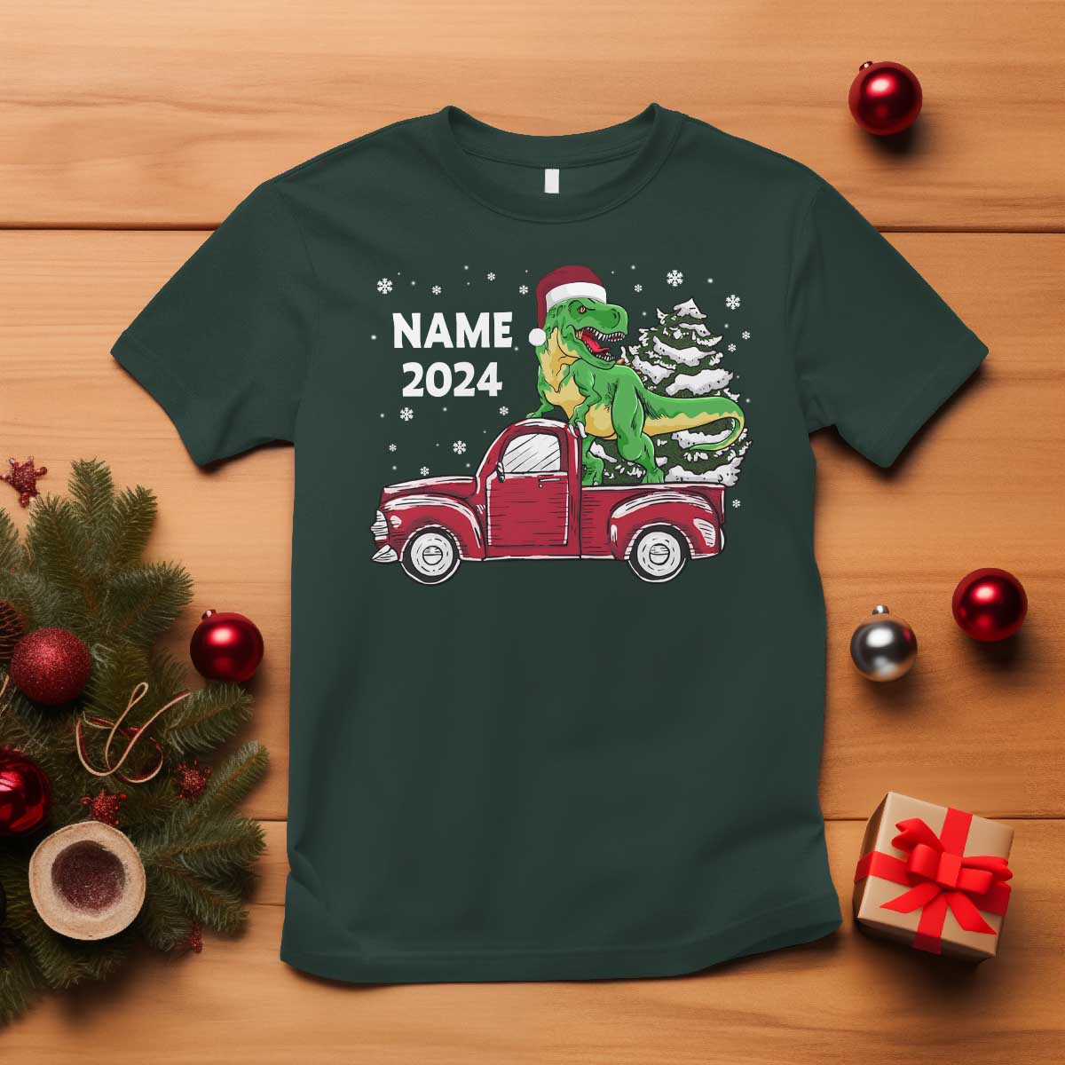 personalized-dinosaur-christmas-t-shirt-custom-name-merry-rexmas-xmas-pet-dino-trex-red-truck-family