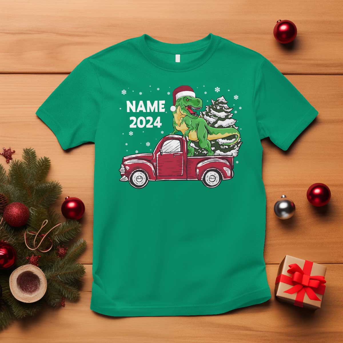 personalized-dinosaur-christmas-t-shirt-custom-name-merry-rexmas-xmas-pet-dino-trex-red-truck-family