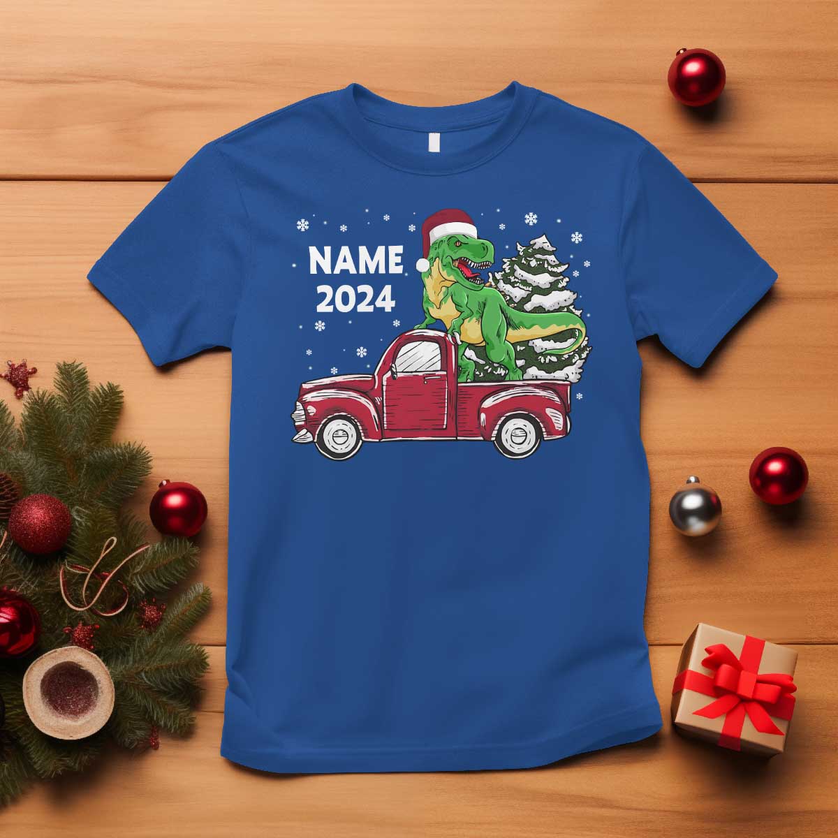 personalized-dinosaur-christmas-t-shirt-custom-name-merry-rexmas-xmas-pet-dino-trex-red-truck-family