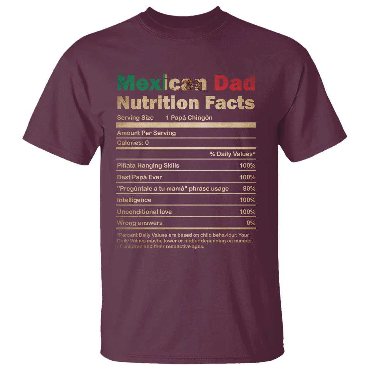 mexican-dad-t-shirt-regalo-para-papa-nutrition-facts