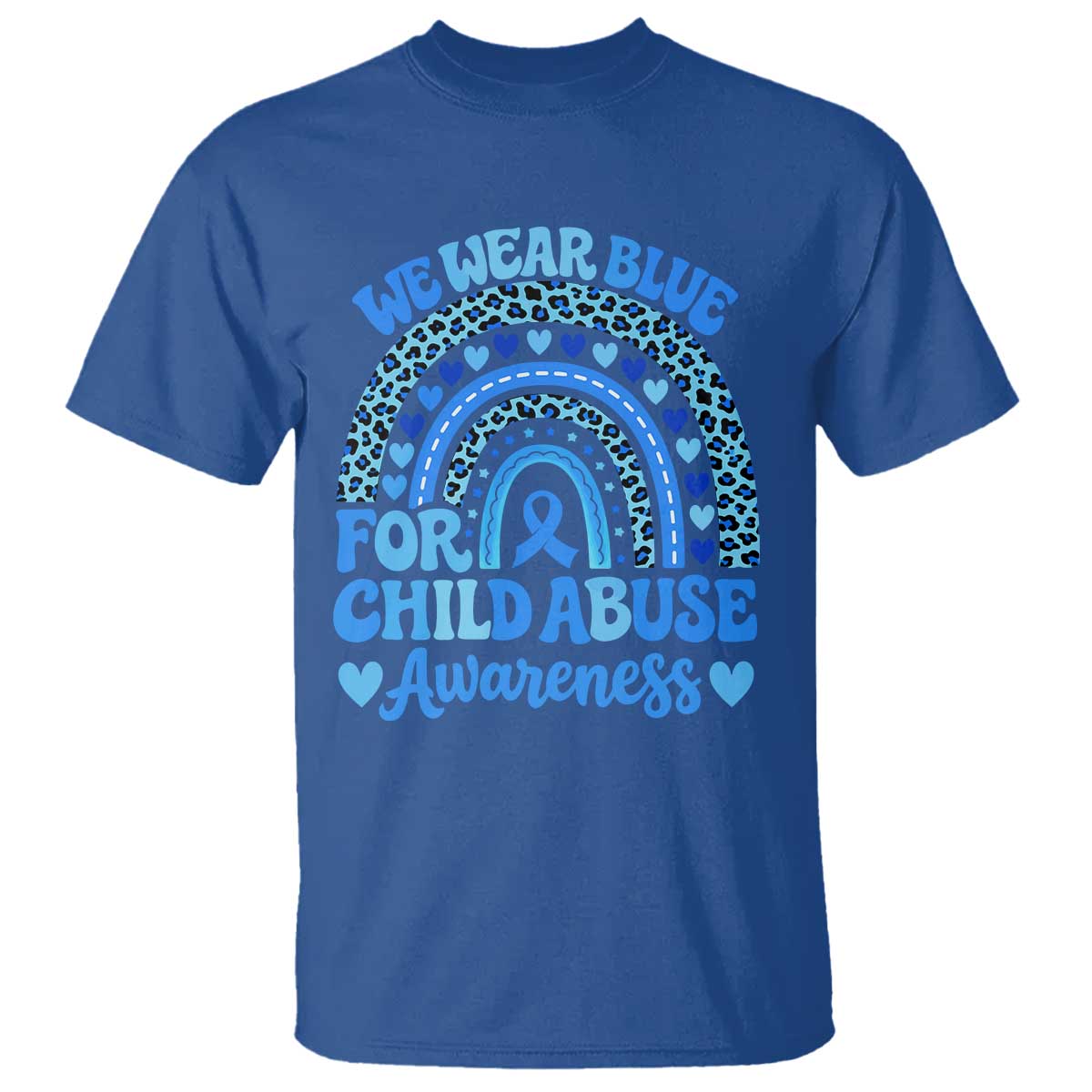 We Wear Blue Child Abuse Prevention T Shirt