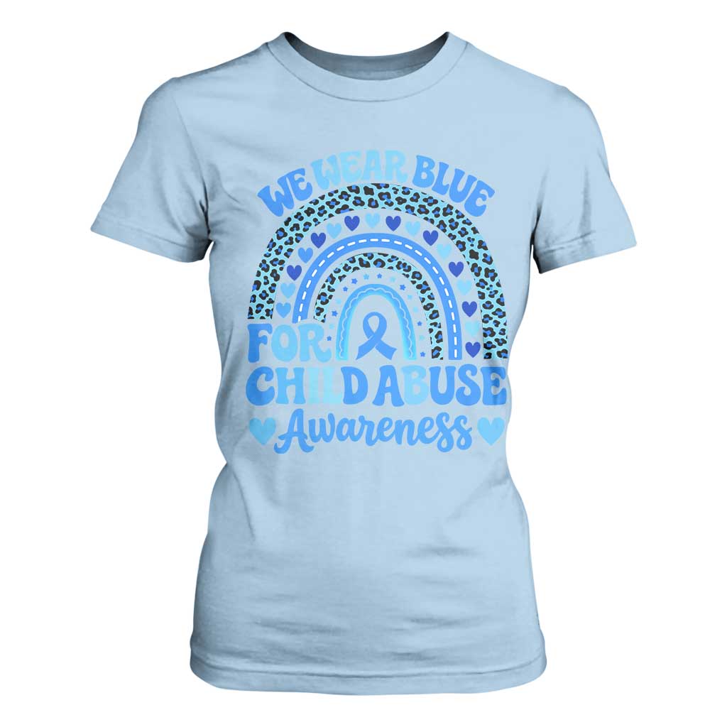 We Wear Blue Child Abuse Prevention T Shirt For Women