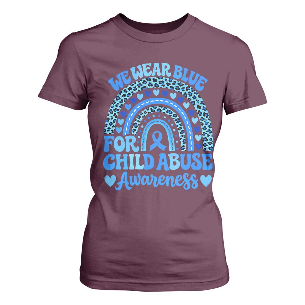 We Wear Blue Child Abuse Prevention T Shirt For Women