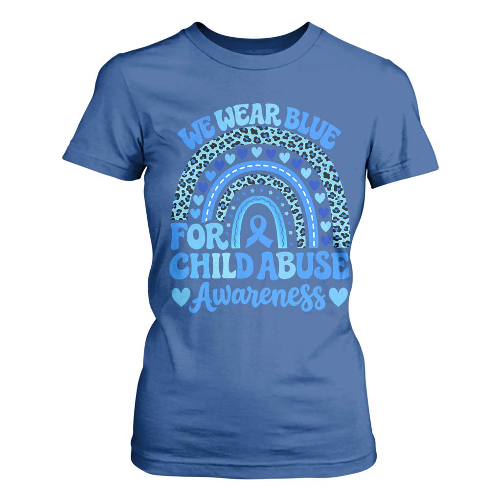We Wear Blue Child Abuse Prevention T Shirt For Women