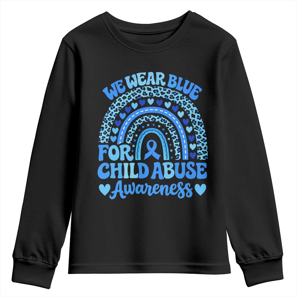 We Wear Blue Child Abuse Prevention Youth Sweatshirt