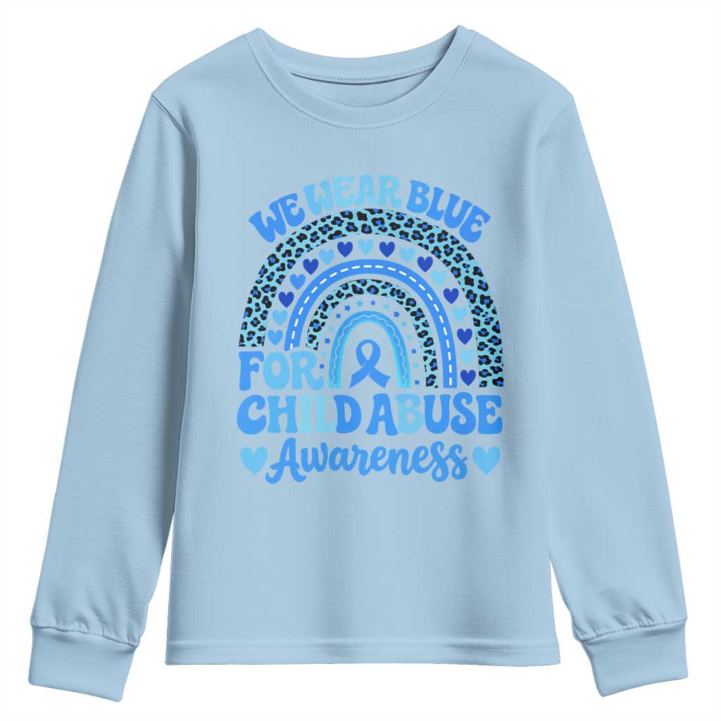 We Wear Blue Child Abuse Prevention Youth Sweatshirt