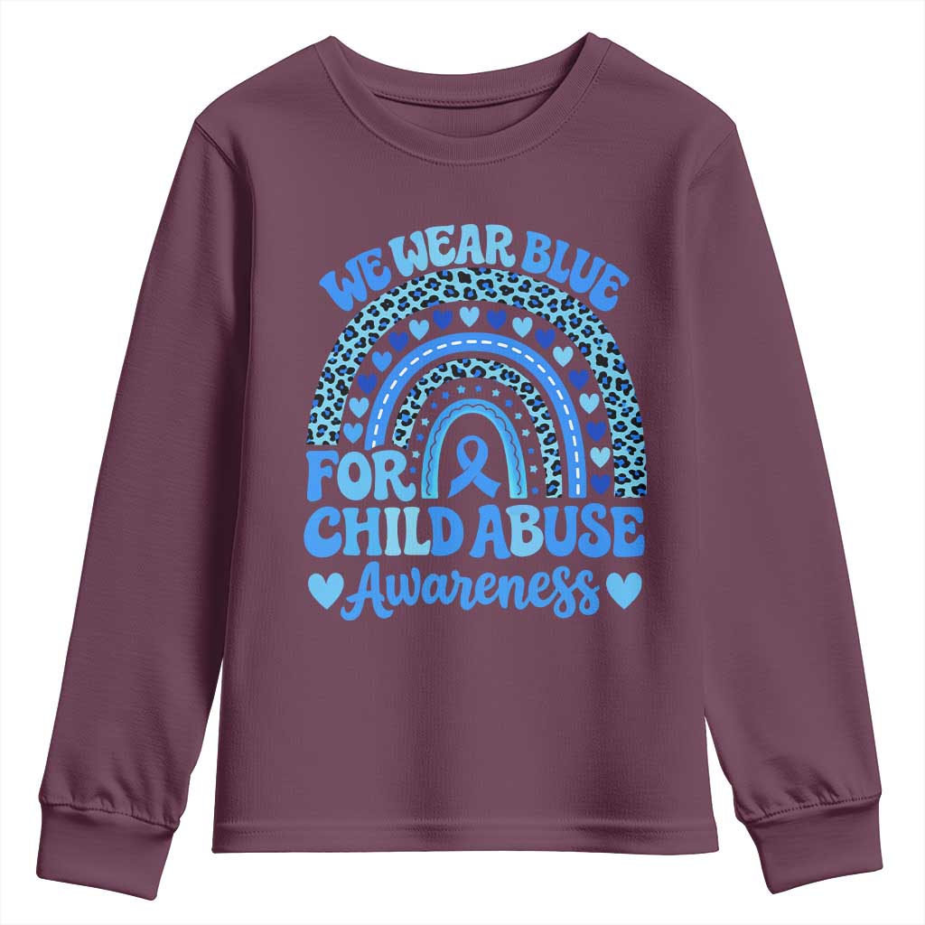 We Wear Blue Child Abuse Prevention Youth Sweatshirt