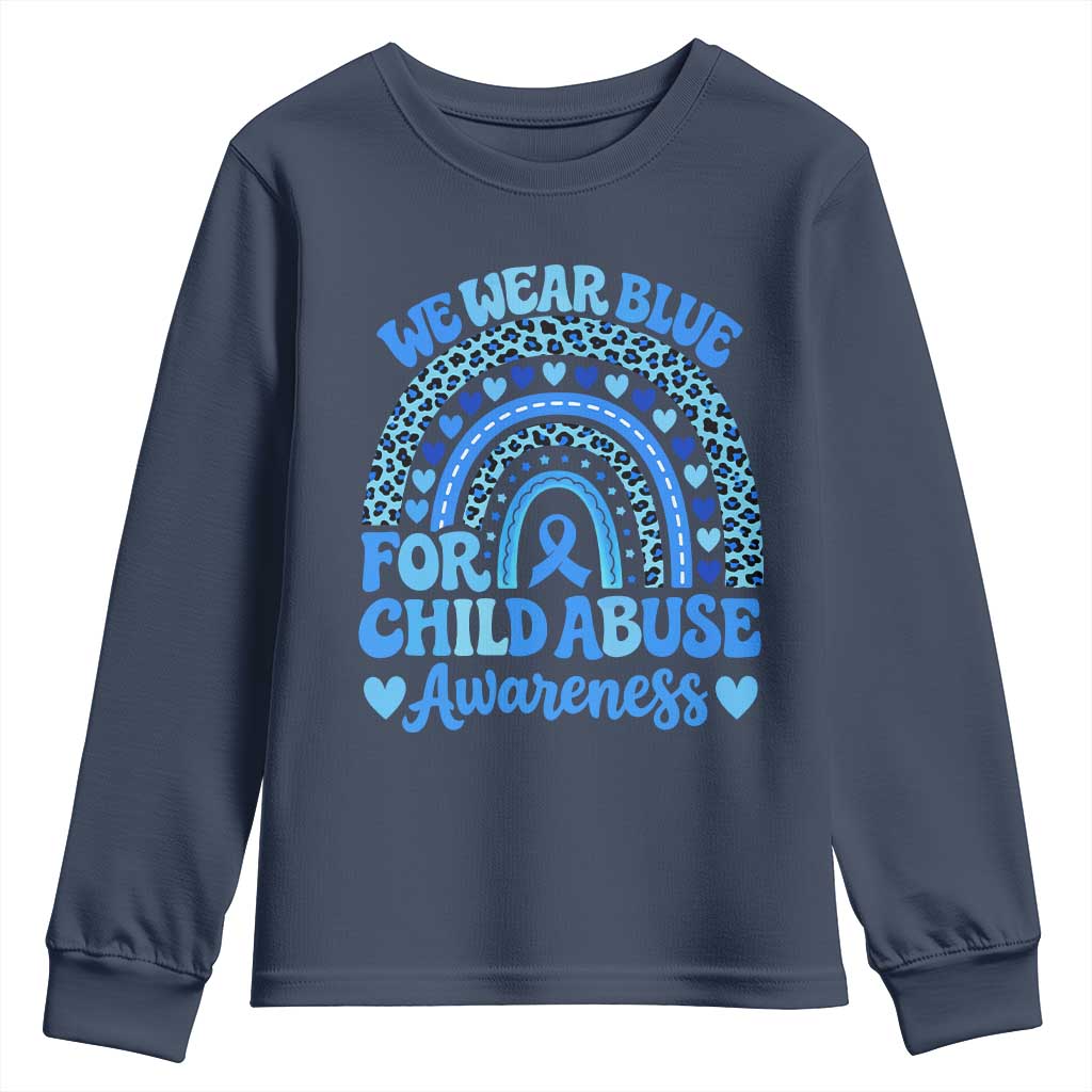 We Wear Blue Child Abuse Prevention Youth Sweatshirt