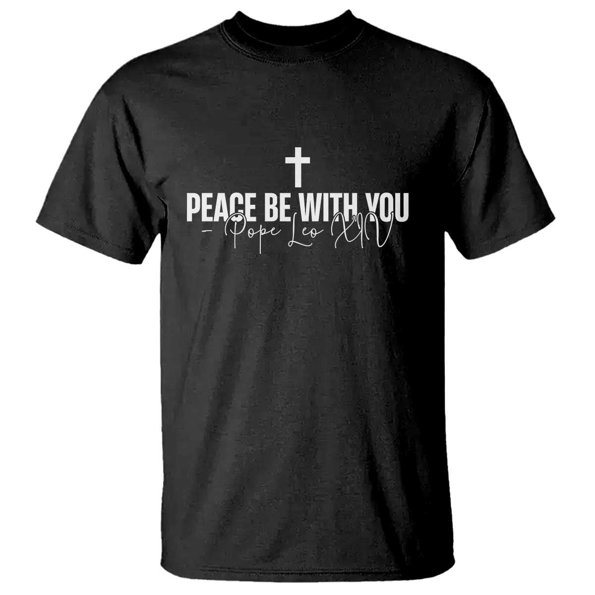 pope-leo-xiv-t-shirt-peace-be-with-you-all-catholic-church-subtle-cross