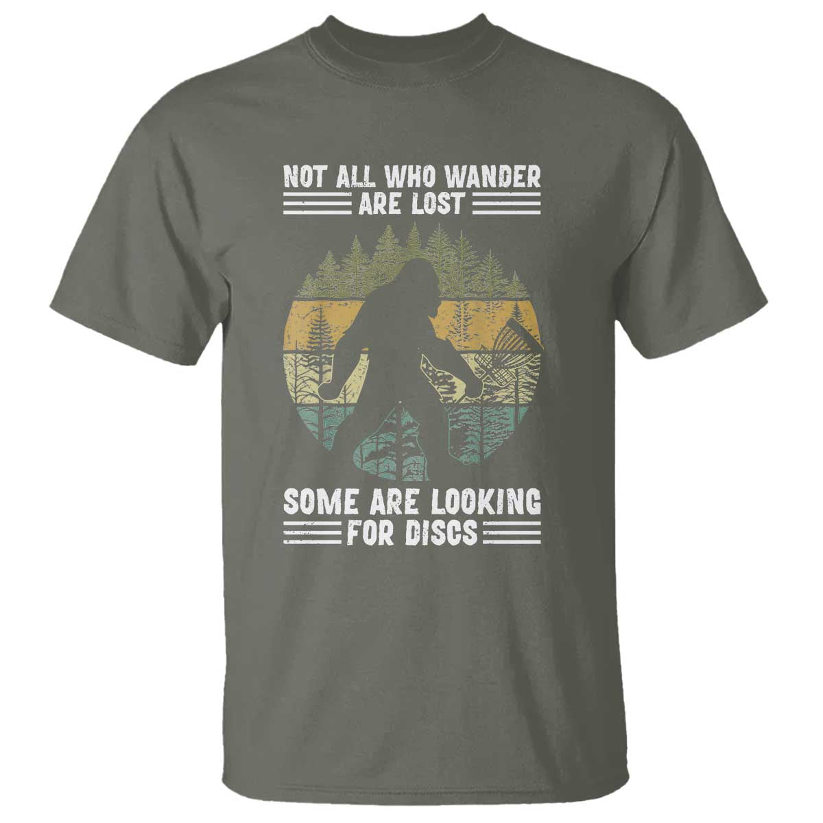 funny-bigfoot-disc-golf-t-shirt-not-all-who-wander-are-lost-sasquatch-lovers