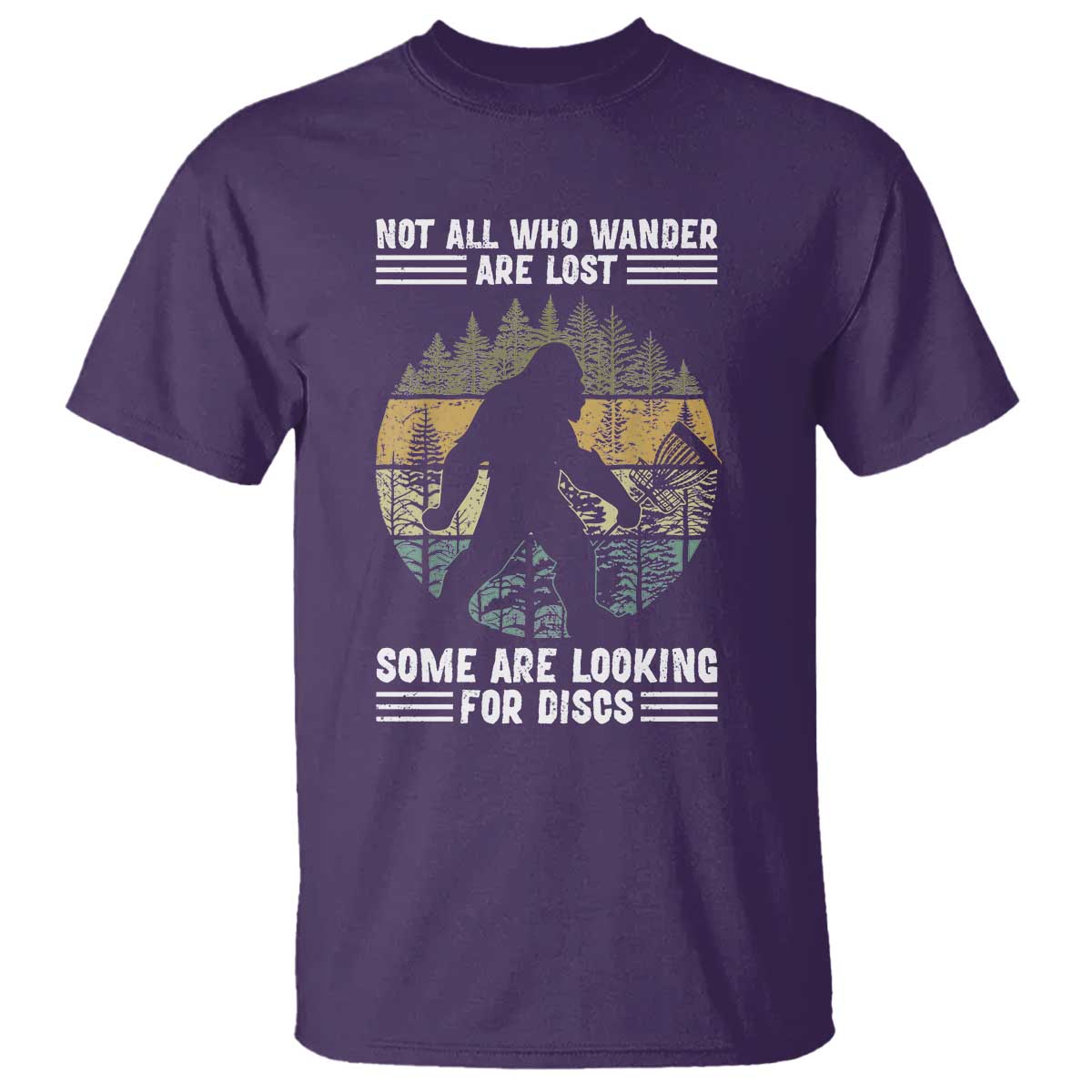funny-bigfoot-disc-golf-t-shirt-not-all-who-wander-are-lost-sasquatch-lovers