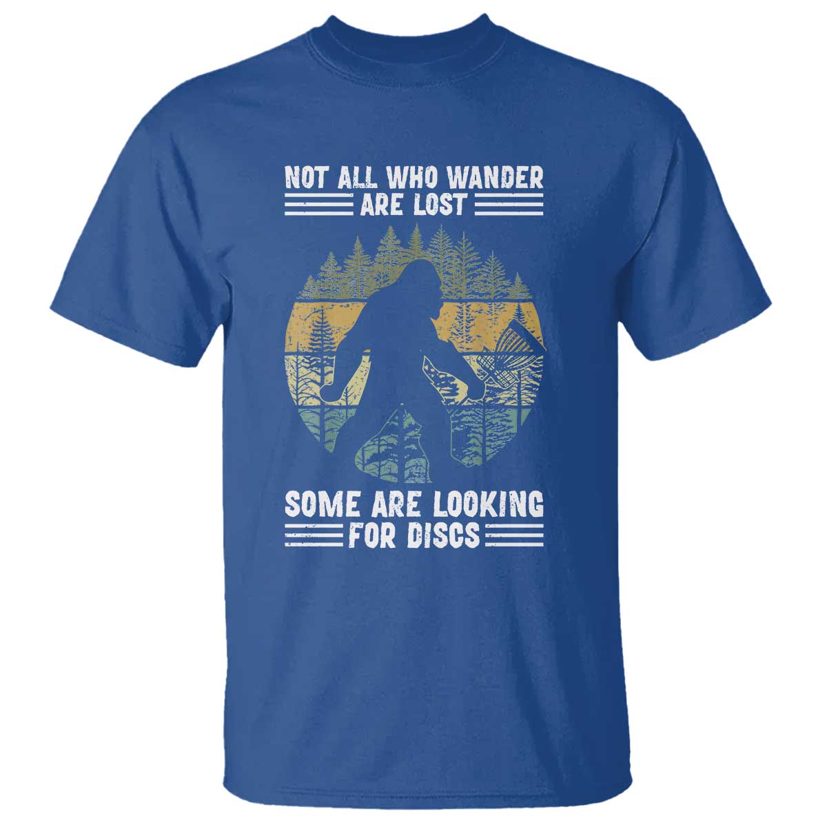 funny-bigfoot-disc-golf-t-shirt-not-all-who-wander-are-lost-sasquatch-lovers