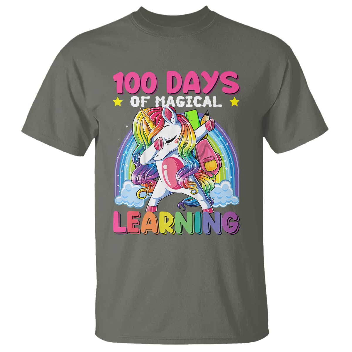 100-days-of-school-t-shirt-rainbow-dabbing-unicorn-magic-learning-girls-gift