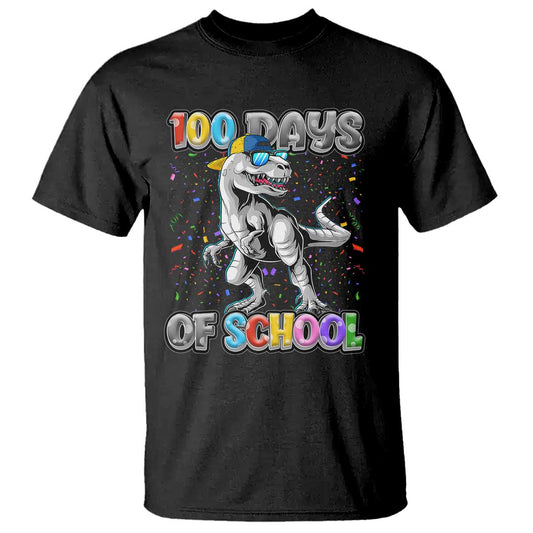 100-days-of-school-t-shirt-funny-cool-dinosaur-trex-100-days-smarter