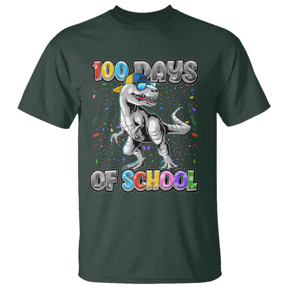 100-days-of-school-t-shirt-funny-cool-dinosaur-trex-100-days-smarter