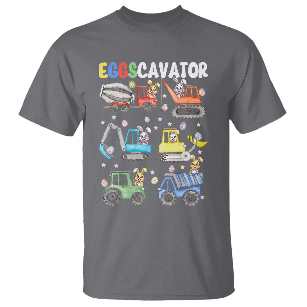 easter-eggs-cavator-t-shirt-bunny-excavator-construction-trucks