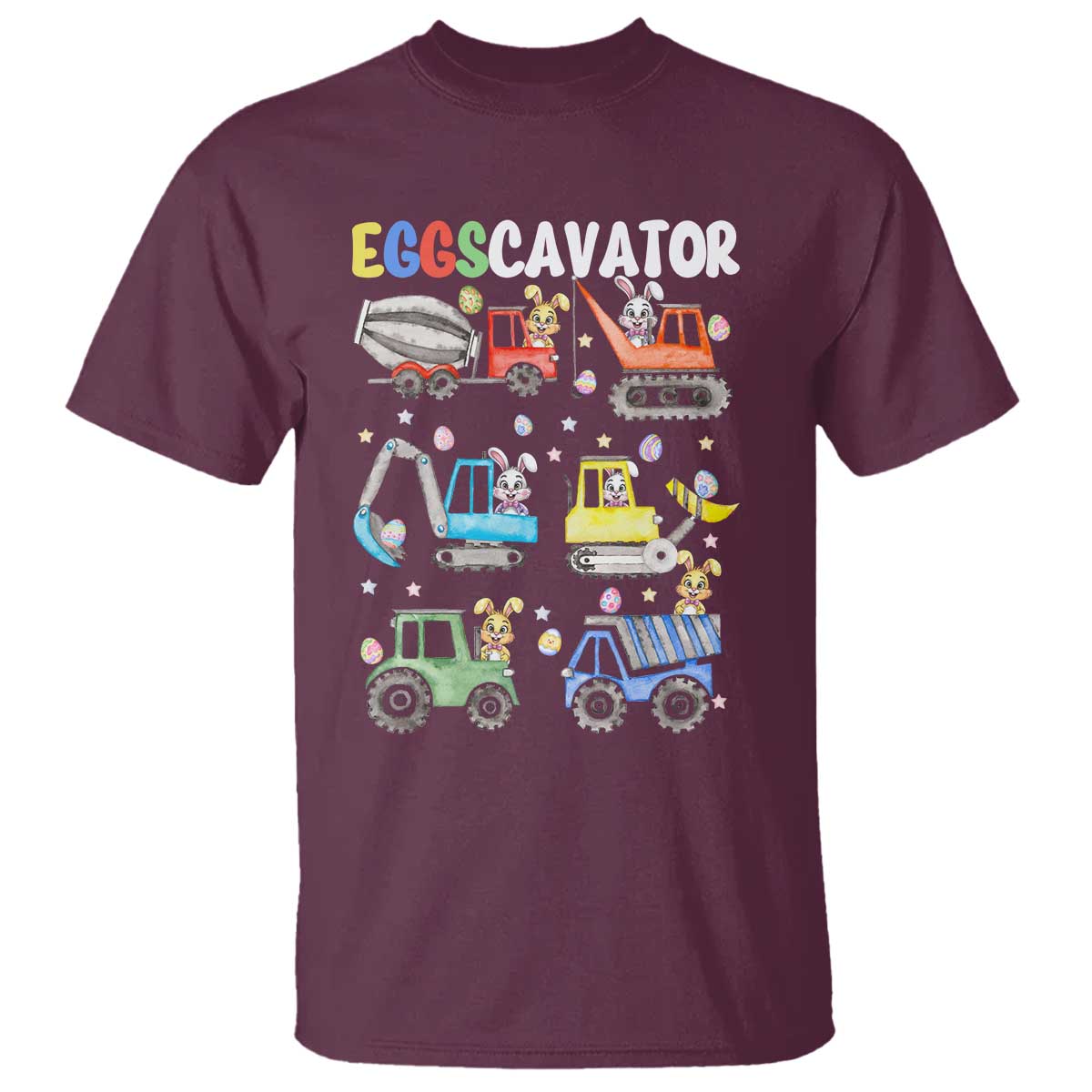 easter-eggs-cavator-t-shirt-bunny-excavator-construction-trucks