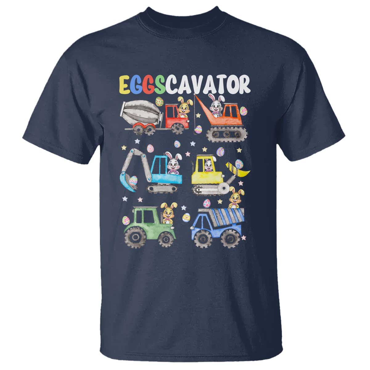 easter-eggs-cavator-t-shirt-bunny-excavator-construction-trucks