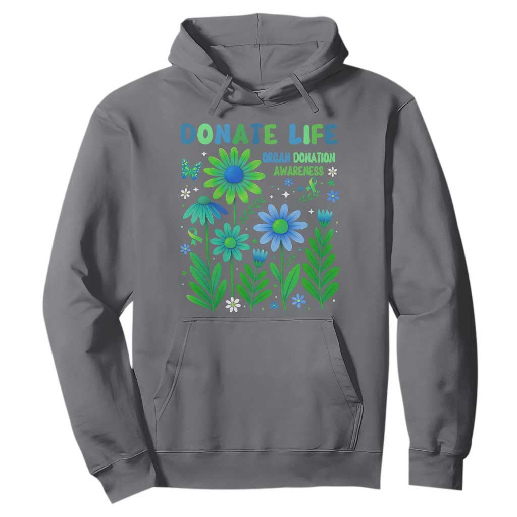 Organ Donation Support Hoodie Green Ribbon Donate Life Floral