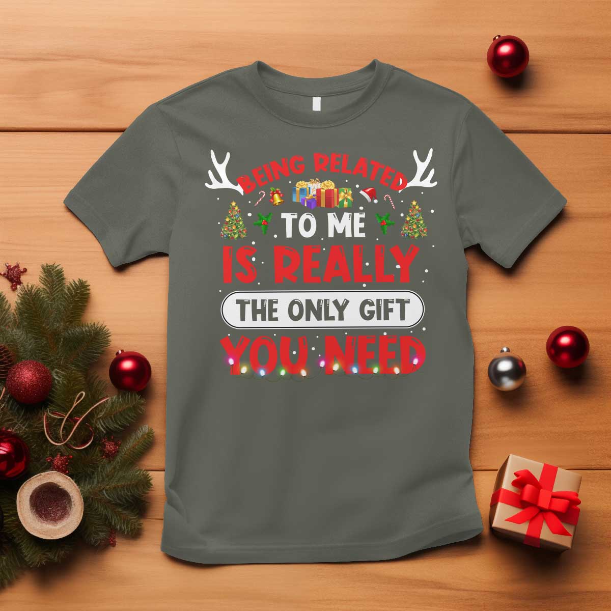 funny-christmas-t-shirt-being-related-to-me-is-really-the-only-gift-you-need-xmas-lights