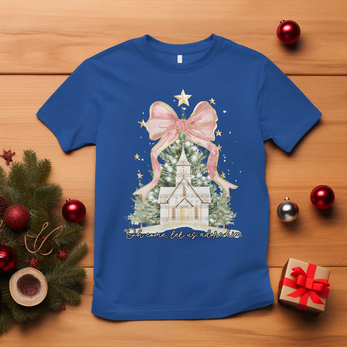 christian-christmas-t-shirt-oh-come-let-us-adore-him-nativity-christmas-tree-bow
