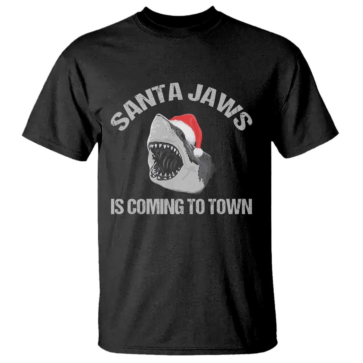 funny-shark-christmas-t-shirt-santa-jaws-is-coming-town